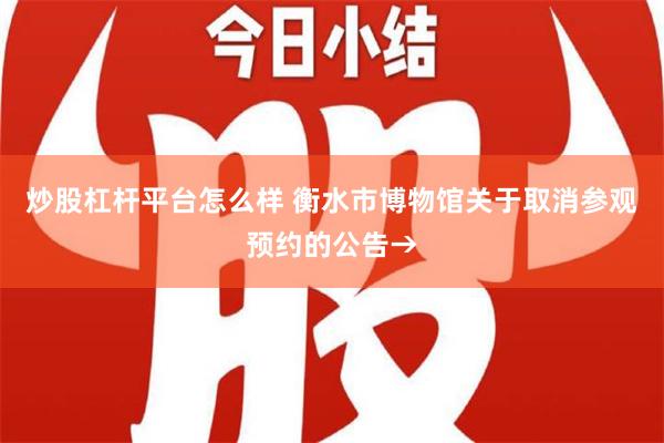 炒股杠杆平台怎么样 衡水市博物馆关于取消参观预约的公告→