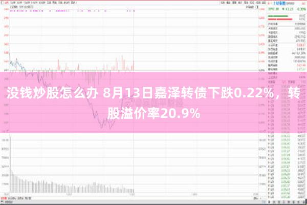 没钱炒股怎么办 8月13日嘉泽转债下跌0.22%，转股溢价率20.9%