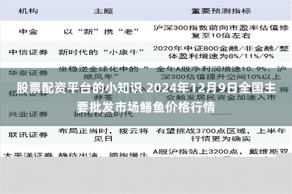 股票配资平台的小知识 2024年12月9日全国主要批发市场鳝鱼价格行情